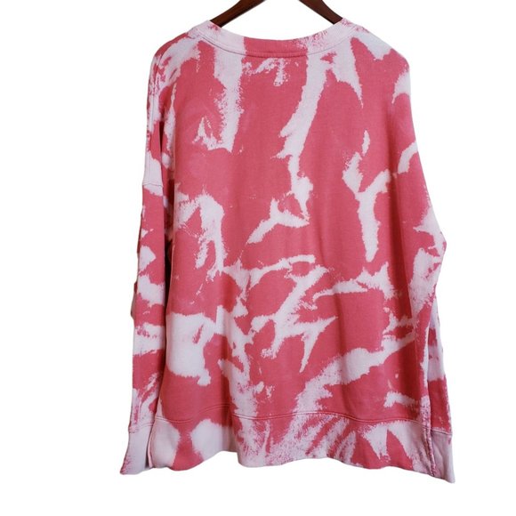 Time & Tru Womens XL Sweatshirt Pink Handcraft Tie-Dyed Graphics Side Slits - Picture 3 of 15